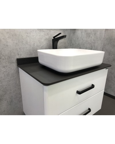 Тумба с раковиной Comforty Амстердам 75 00-00004668 подвесная Белая глянцевая