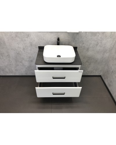 Тумба с раковиной Comforty Амстердам 75 00-00004668 подвесная Белая глянцевая