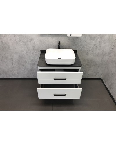 Тумба с раковиной Comforty Амстердам 75 00-00004668 подвесная Белая глянцевая