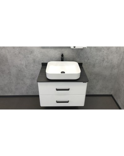 Тумба с раковиной Comforty Амстердам 75 00-00004668 подвесная Белая глянцевая