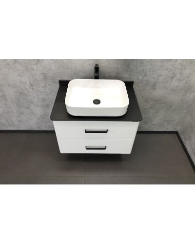 Тумба с раковиной Comforty Амстердам 75 00-00004668 подвесная Белая глянцевая