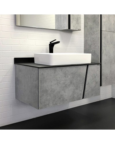 Тумба с раковиной Comforty Эдинбург 90 00004149881 подвесная Бетон светлый