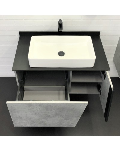 Тумба с раковиной Comforty Эдинбург 90 00004149881 подвесная Бетон светлый