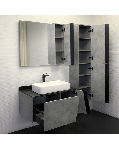 Тумба с раковиной Comforty Эдинбург 90 00004149881 подвесная Бетон светлый