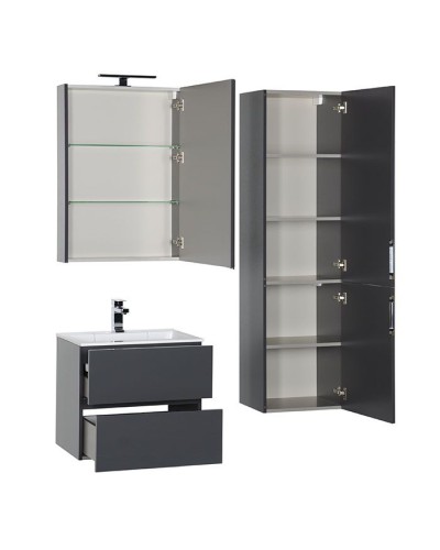 Тумба под раковину Aquanet Алвита 90 240111 подвесная Серый антрацит