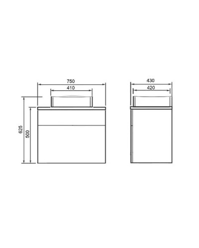 Тумба с раковиной Orange Modi 75 Modi-75TU+RA подвесная Белая