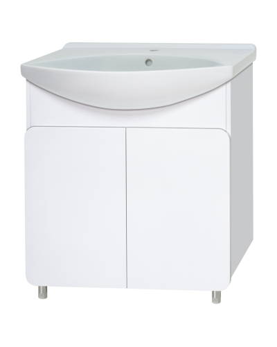 Чегет - 75 Тумба напольная прямая белая 2 дв. / раковина