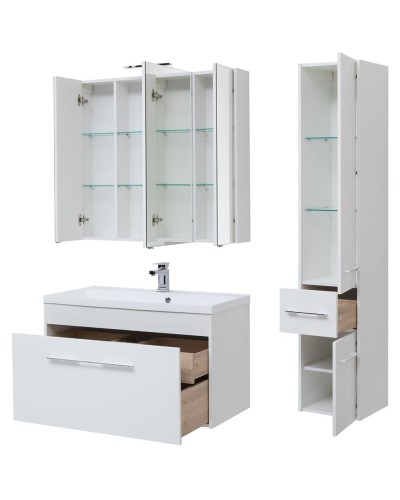 Тумба под раковину Aquanet Августа 100 210019 подвесная Белая