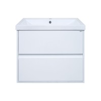 Алиса - 58 тумба 2 ящ. подвесная белая эмаль / раковина