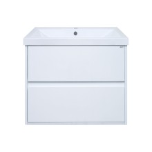 Алиса - 58 тумба 2 ящ. подвесная белая эмаль / раковина