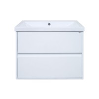 Алиса - 75 тумба 2 ящ. подвесная белая эмаль / раковина