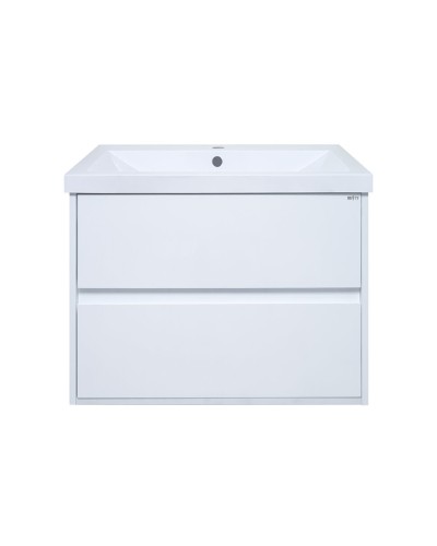 Алиса - 75 тумба 2 ящ. подвесная белая эмаль / раковина