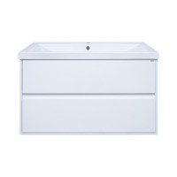 Алиса - 90 тумба 2 ящ. подвесная белая эмаль / раковина