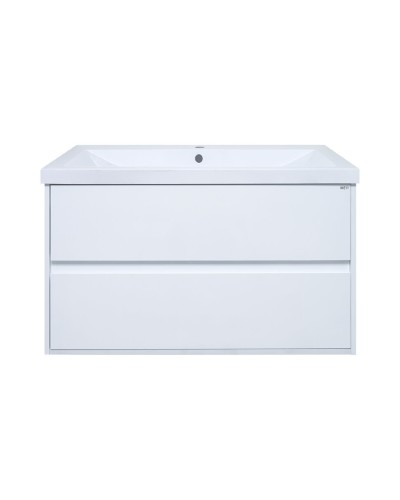 Алиса - 90 тумба 2 ящ. подвесная белая эмаль / раковина