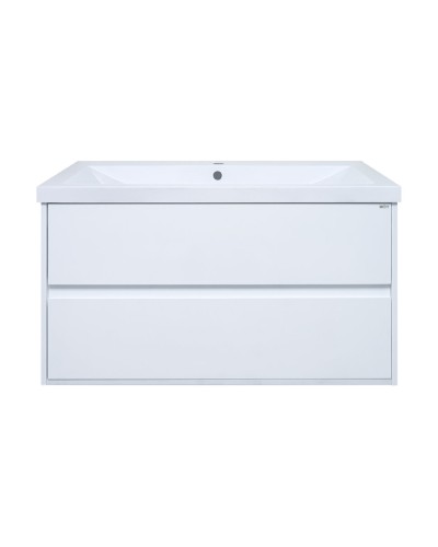 Алиса-100 тумба 2 ящ. подвесная белая эмаль / раковина