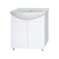 Чегет - 75 Тумба напольная прямая белая 2 дв. / раковина