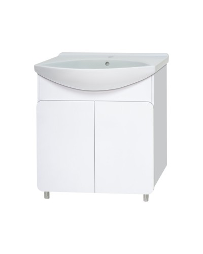 Чегет - 75 Тумба напольная прямая белая 2 дв. / раковина