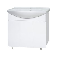 Чегет - 85 Тумба напольная прямая белая 3 дв. / раковина