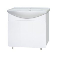Чегет - 85 Тумба напольная прямая белая 3 дв. / раковина