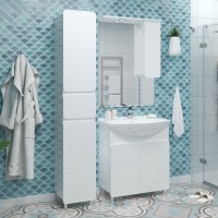 Чегет - 85 Тумба напольная прямая белая 3 дв. / раковина