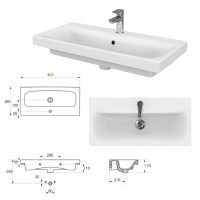 Ронда - 80 Тумба подвесная прямая / раковина