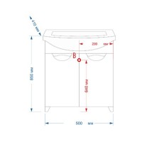 Лаванда - 50 Тумба прямая белая / раковина