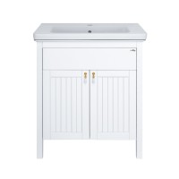 Адель - 80 Тумба 1 ящ. белая эмаль / раковина