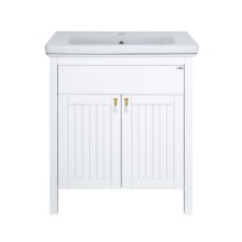 Адель - 80 Тумба 1 ящ. белая эмаль / раковина