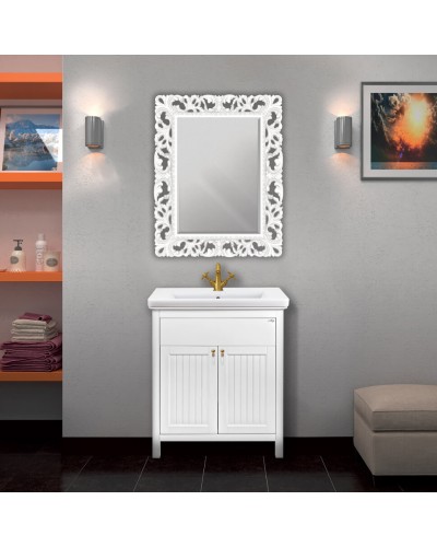 Адель - 80 Тумба 1 ящ. белая эмаль / раковина