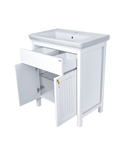 Адель - 70 Тумба с 1 ящ. белая эмаль / раковина