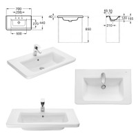 Адель - 70 Тумба с 1 ящ. белая эмаль / раковина
