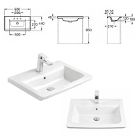 Адель - 60 Тумба с 1 ящ. белая эмаль / раковина