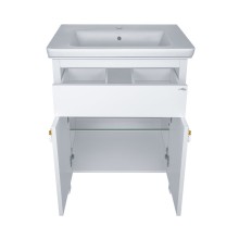 Адель - 60 Тумба с 1 ящ. белая эмаль / раковина