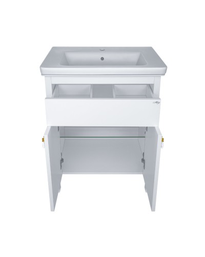 Адель - 60 Тумба с 1 ящ. белая эмаль / раковина