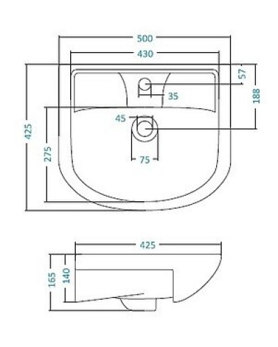 Лаванда - 50 Тумба прямая белая / раковина