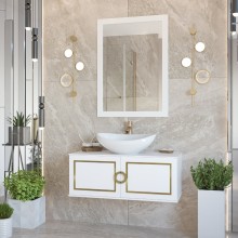 STEFFANY -105 Тумба подвесная 2 дв. с латунными вставками / столешница / раковина