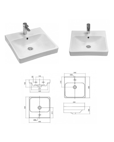 Адриана - 45 Тумба подвесная с 2 ящ. / раковина