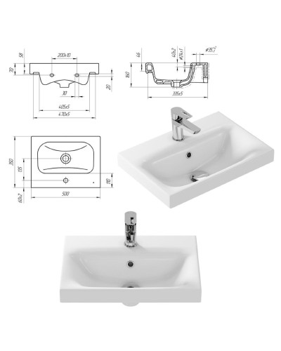 Крафт - 50 Тумба напольная 1 дв. / раковина