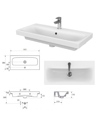 Крафт - 80 Тумба напольная 2 дв. / раковина