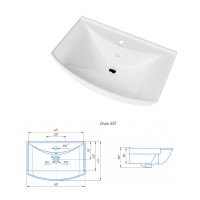 Дрея - 65 Тумба с 2-мя ящ. (корзина) / раковина