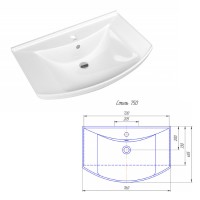 Дрея - 76 Тумба с  2 ящ. / раковина