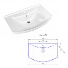 Дрея - 76 Тумба с  2 ящ. / раковина