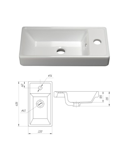 Урал - 40 Тумба напольная прямая со стекл. (ПВХ) / раковина