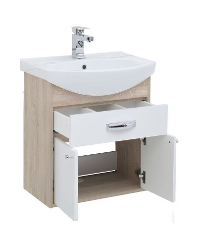 Тумба под раковину Aquanet Грейс 60 198373 подвесная с ящиком Дуб сонома