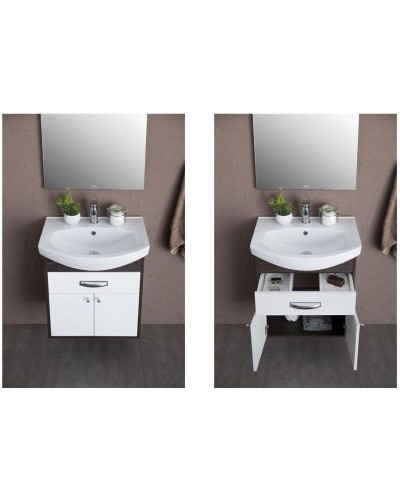 Тумба под раковину Aquanet Грейс 60 198374 подвесная с ящиком Дуб кантенбери