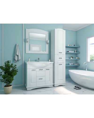 Эльбрус - 90 Тумба белая эмаль / раковина