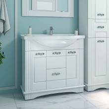 Эльбрус - 90 Тумба белая эмаль / раковина