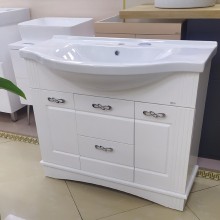 Эльбрус - 90 Тумба белая эмаль / раковина