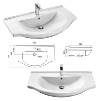 Эльбрус - 90 Тумба белая эмаль / раковина