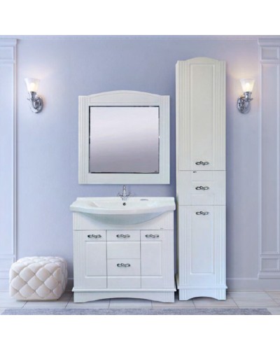 Эльбрус - 90 Тумба белая эмаль / раковина